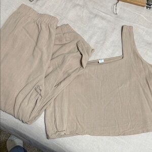 Beige linen set